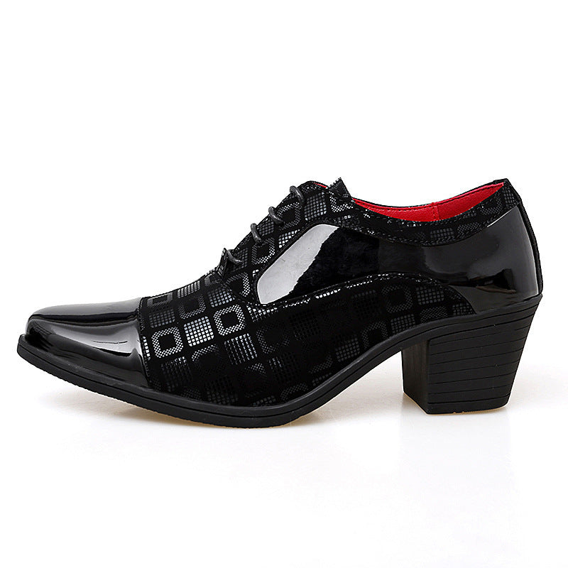 Sharp pointed leather shoes for men height increasing leather shoes for youth trendy British style small leather shoes for men eprolo