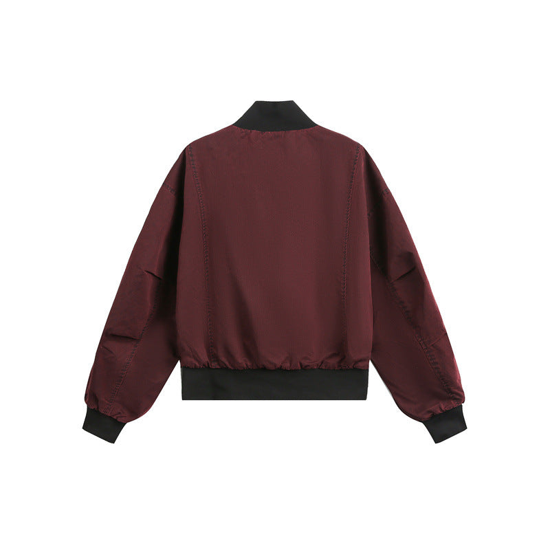 Jacket with Stand Collar and Clean Fit Short Baseball Style for Men and Women eprolo