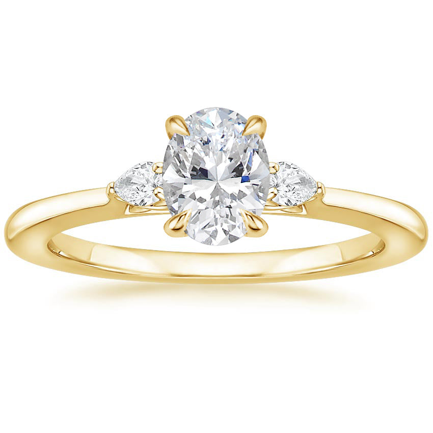 Fashion Luxury Three-Stone Diamond Ring 1 Carat Wedding Ring S925 Sterling Silver Plated 18K Gold Lab-Grown Diamond Ring for Women eprolo