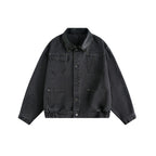 Multi-Pocket Spliced Leather Collar Loose All-Match Work Jacket Men eprolo