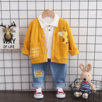 Cartoon Coat Three-piece Set 1-3 Years Old 4 Children's Clothes LittleYogaSocks