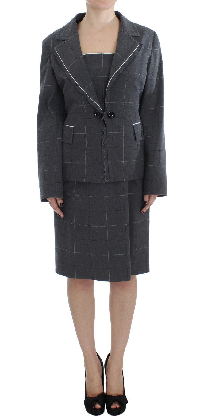 BENCIVENGA Gray Stretch Sheath Dress Suit Set BENCIVENGA