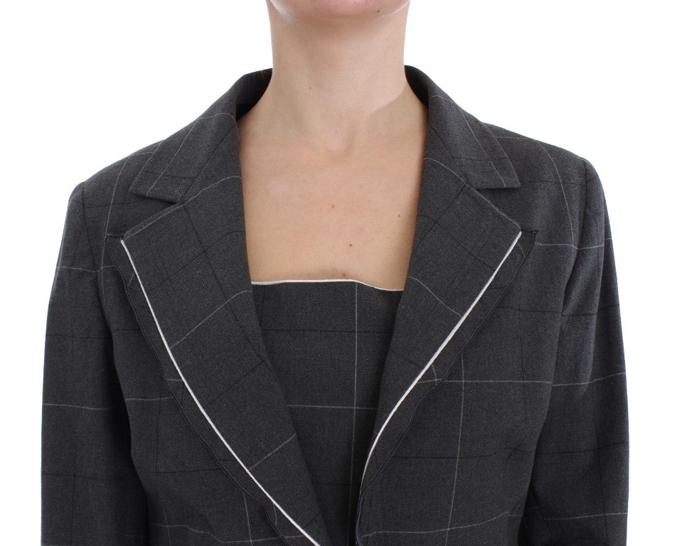 BENCIVENGA Gray Stretch Sheath Dress Suit Set BENCIVENGA