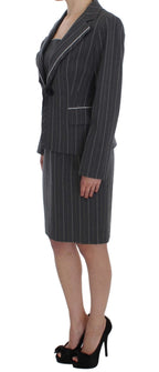 BENCIVENGA Gray Stretch Suit Sheath Dress & Blazer Set BENCIVENGA