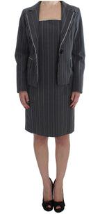 BENCIVENGA Gray Stretch Suit Sheath Dress & Blazer Set BENCIVENGA