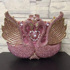 Swan studded diamond dinner bag, banquet dress, full diamond bag eprolo