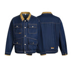 Multi pocket washed denim jacket jacket for men eprolo