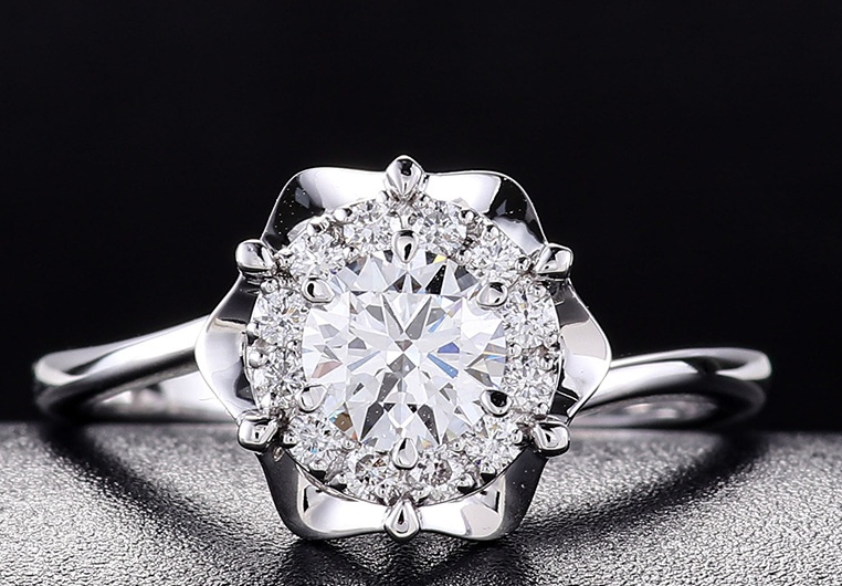 Cultured Diamond Ring, Elegant Diamond Engagement Ring, Non-Tarnishing 18K Gold Lab-Grown Diamond Ring eprolo