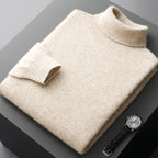 Men's high collar pullover sweater for autumn and winter, loose knit base sweater for men eprolo