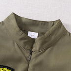 Toddler Boys Pilot Jumpsuit Army Green Long Sleeve Romper, Perfect For Birthday Party Outfits VELORIA - Thread of Generations