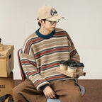 Striped round neck sweater for men eprolo