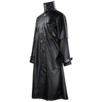 Plague Doctor Cosplay Costume Medieval Retro Fitted Button-Down Long PU Leather Jacket for Men Halloween eprolo