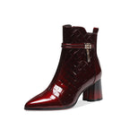 High-heeled Short Boots Women Winter Plus Velvet Boots LittleYogaSocks