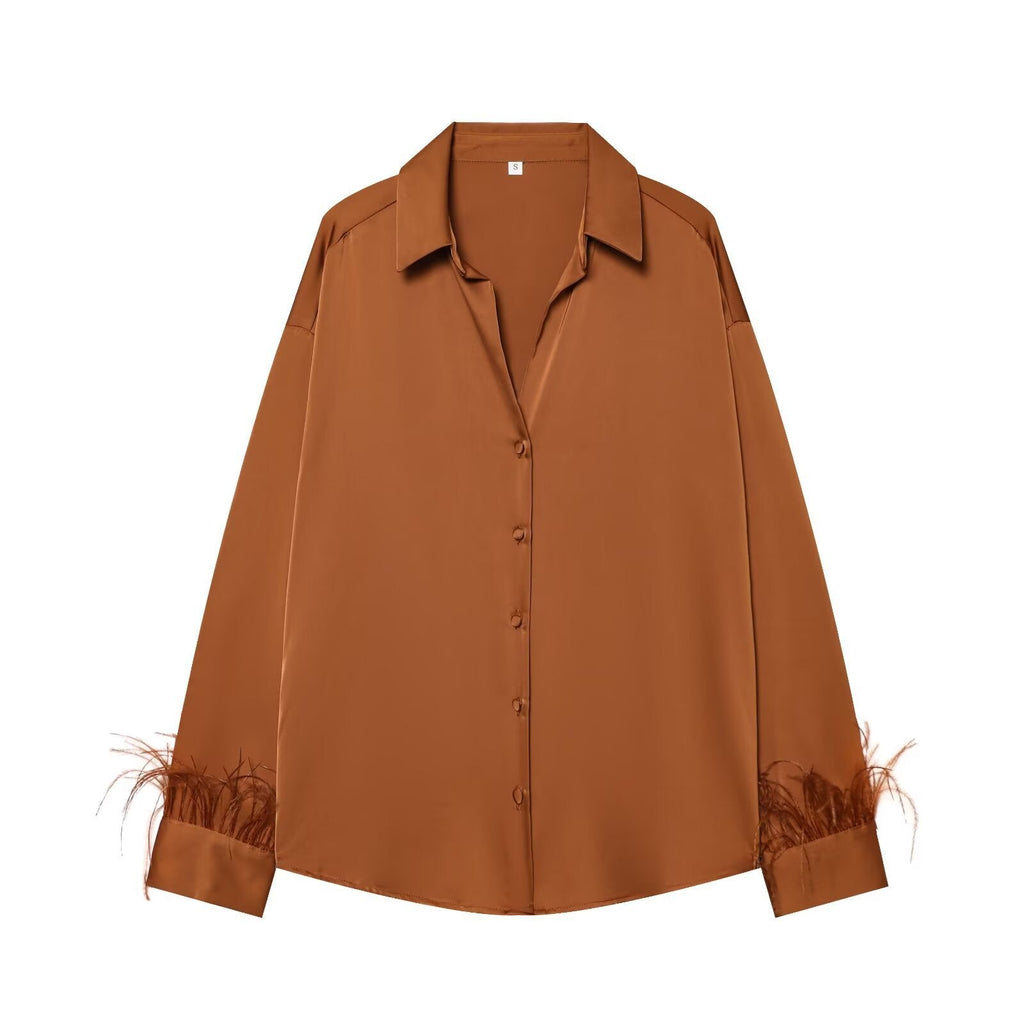 Feathered silk textured shirt eprolo