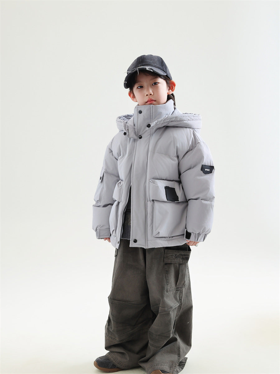 Children's White Duck Down Warm Coat Winter Boys' New LittleYogaSocks