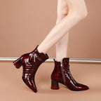 High-heeled Short Boots Women Winter Plus Velvet Boots LittleYogaSocks