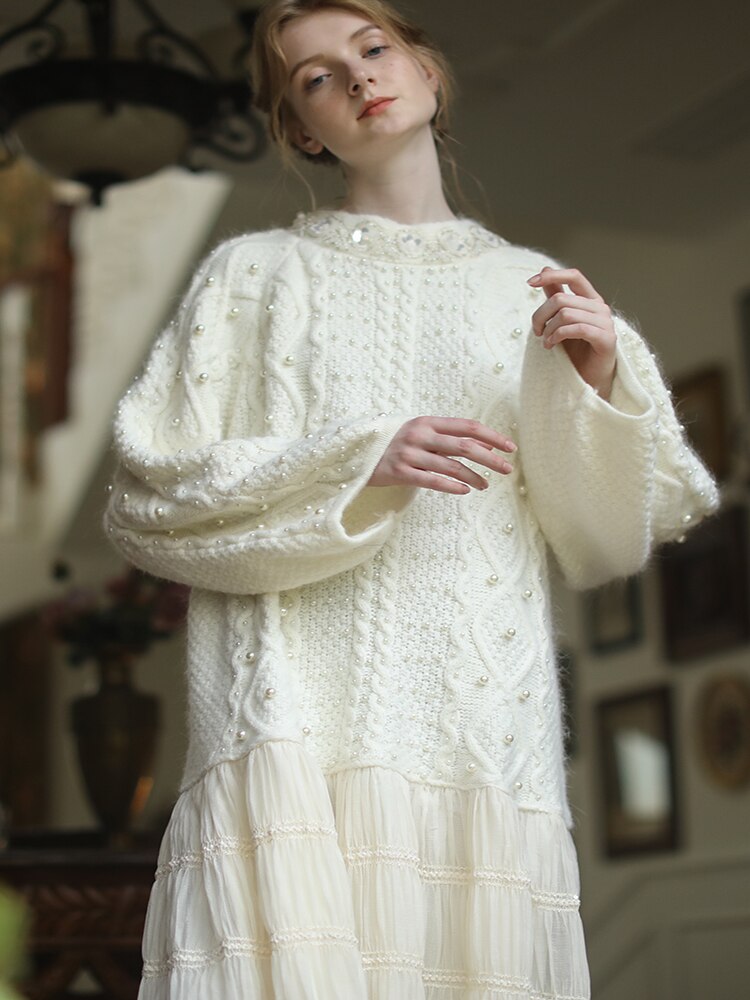 Discover Cozy Luxury Artisanal Wool Dress by Veloria eprolo