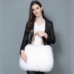 Real Mongolian Fur Bags Australian Beach Wool Fur Shoulder Bag Ladies Tibet Lamb Fur Wrist Bag Large Capacity eprolo