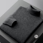 Men's high collar pullover sweater for autumn and winter, loose knit base sweater for men eprolo
