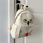 Cute Owl and Letter Casual Small Bag Women Girls Bag Beige PU Leather Backpack School Bag Shoulders Bag Gift eprolo