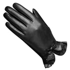 Women's Winter Warm Touch Screen Leather Gloves LittleYogaSocks