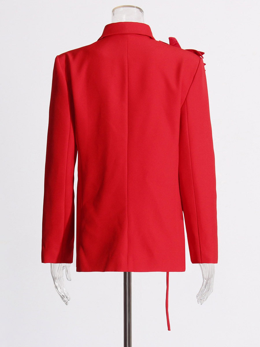 Veloria Women's Elegant V-Neck Suit Jacket with Floral Accents Discover timeless sophistication eprolo