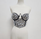 Heavy industry diamond-encrusted pure lust style tube top for autumn and winter with slimming sleeveless hot girl short top eprolo