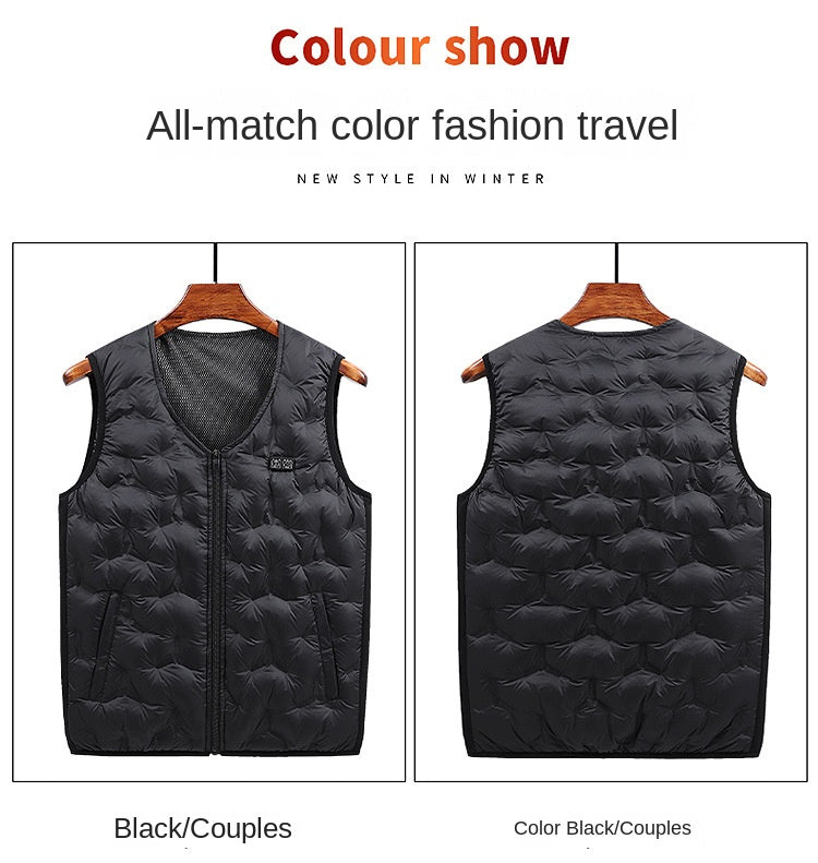 Down heating vest, USB intelligent constant temperature heating vest for men and women, warm jacket for winter charging and heating eprolo