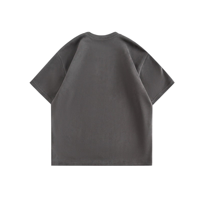 Butterfly letter printed suede short sleeved T-shirt for men eprolo