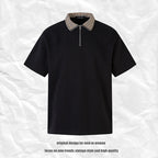 Short-Sleeve Polo Shirt Splicing Contrast Color Turn-Down Collar T-Shirt Men eprolo