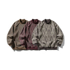 Dyeing Color-blocked Loose Long Sleeve Mock Neck Sweatshirt Men eprolo