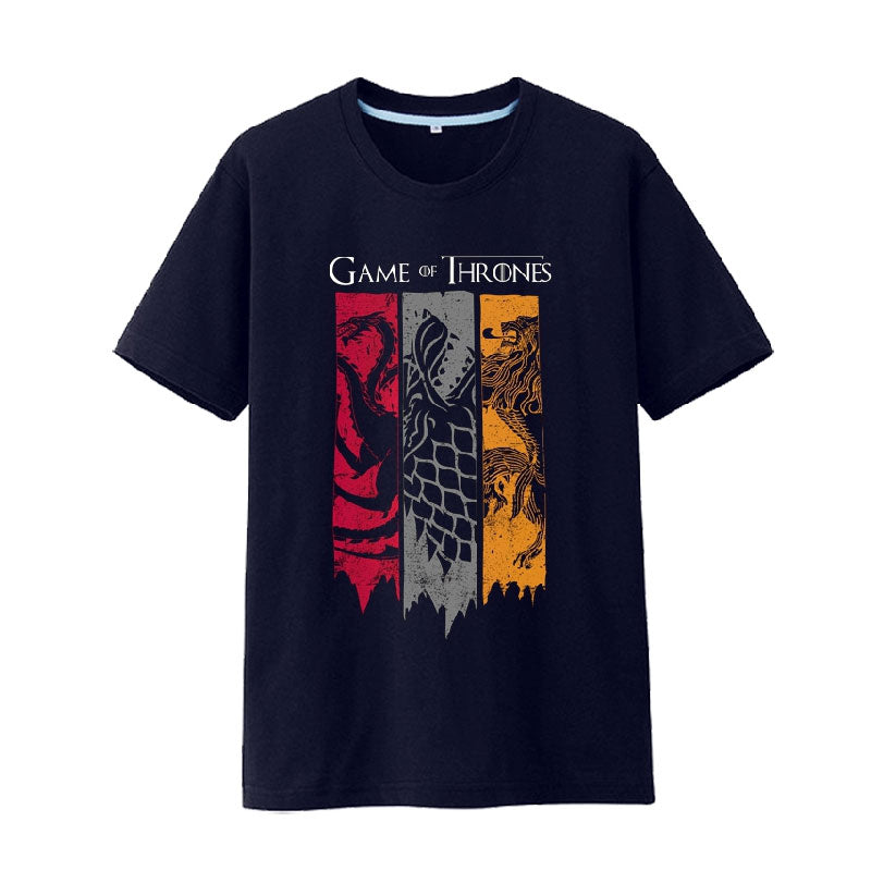 Game of Thrones of Ice and Fire Stark Tagelian Family Logo Cotton Short Sleeve T-Shirt Men and Women eprolo