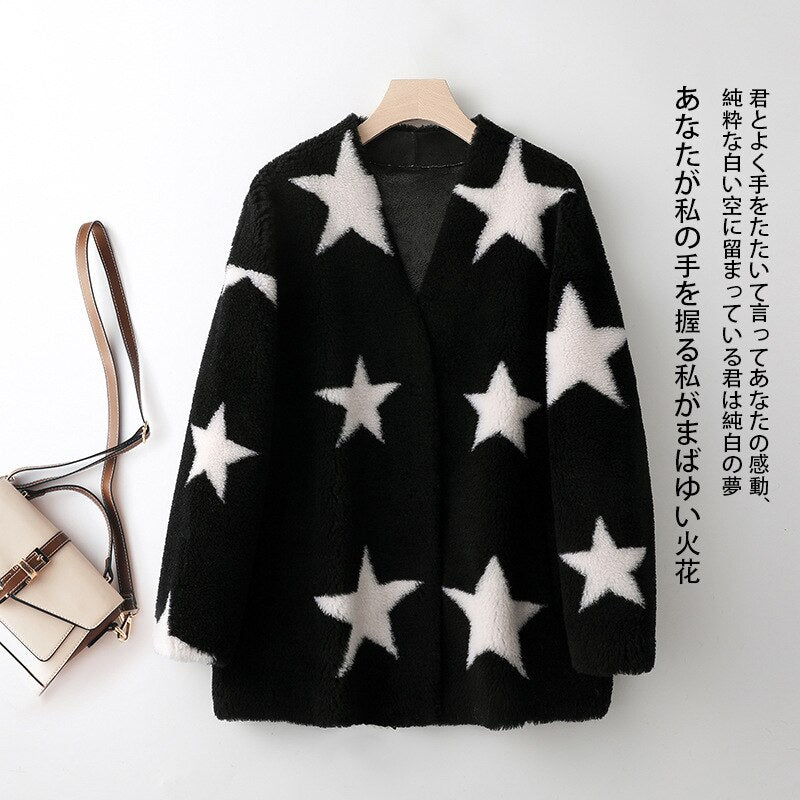 New Lamb Wool Coat Women's Fur All In One Sheep Shearling Young Grain Wool Fur Coat eprolo