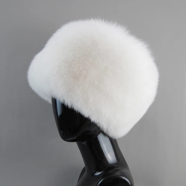 Fashion Real Fur Hats Winter Hats For Women Natural Fox Fur Beanies Real Fox Bomber Hat Fluffy Popular Russian Female Round Cap eprolo