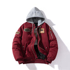 Street Trend Baseball Jacket Women Towel Fleece Embroidery Padded Hooded Thick Flight Jacket Men eprolo