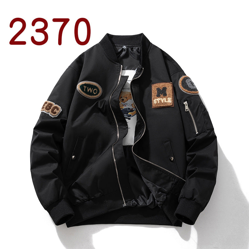 Street Trend Baseball Jacket Women Towel Fleece Embroidery Padded Hooded Thick Flight Jacket Men eprolo