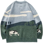 Men Cows Vintage Winter Warm Daily Knitwear Pullover Male Korean Fashions O-Neck Sweater Women Casual Harajuku Clothes eprolo
