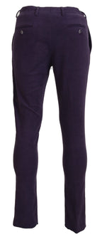 BENCIVENGA Purple Pure Cotton Tapered Mens Pants BENCIVENGA
