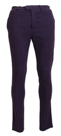 BENCIVENGA Purple Pure Cotton Tapered Mens Pants BENCIVENGA