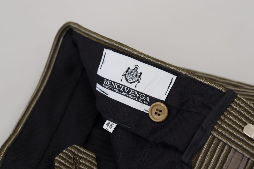 BENCIVENGA Multicolor Striped Pure Cotton Men Pants BENCIVENGA