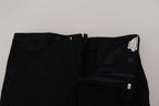 BENCIVENGA Black Cotton Straight Fit Men Formal Pants BENCIVENGA
