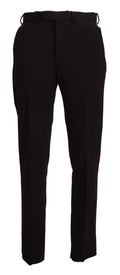 BENCIVENGA Brown Straight Fit Formal Men Pants BENCIVENGA