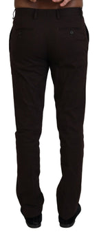 BENCIVENGA Brown Cotton Tapered Formal Men Pants BENCIVENGA