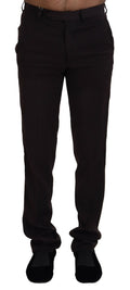BENCIVENGA Brown Straight Fit Formal Men Pants BENCIVENGA