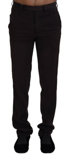 BENCIVENGA Brown Straight Fit Formal Men Pants BENCIVENGA