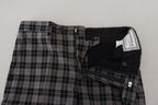 BENCIVENGA Gray Checkered Slim Fit Men Pants BENCIVENGA