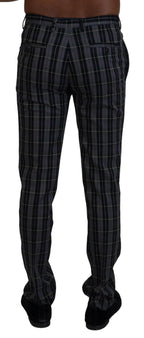BENCIVENGA Gray Checkered Slim Fit Men Pants BENCIVENGA