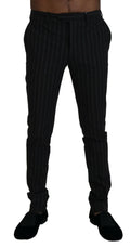 BENCIVENGA Black Stripes Viscose Dress Pants BENCIVENGA