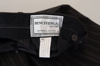 BENCIVENGA Black Stripes Viscose Dress Pants BENCIVENGA