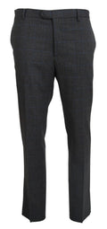 BENCIVENGA Gray Checkered Wool Dress Formal Pants BENCIVENGA